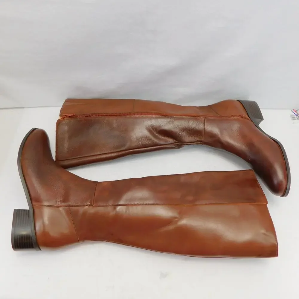 Rockport Evalyn Brown Tall Boot Saddle Block Heel Women's Size 7.5 - New - Picture 2 of 16